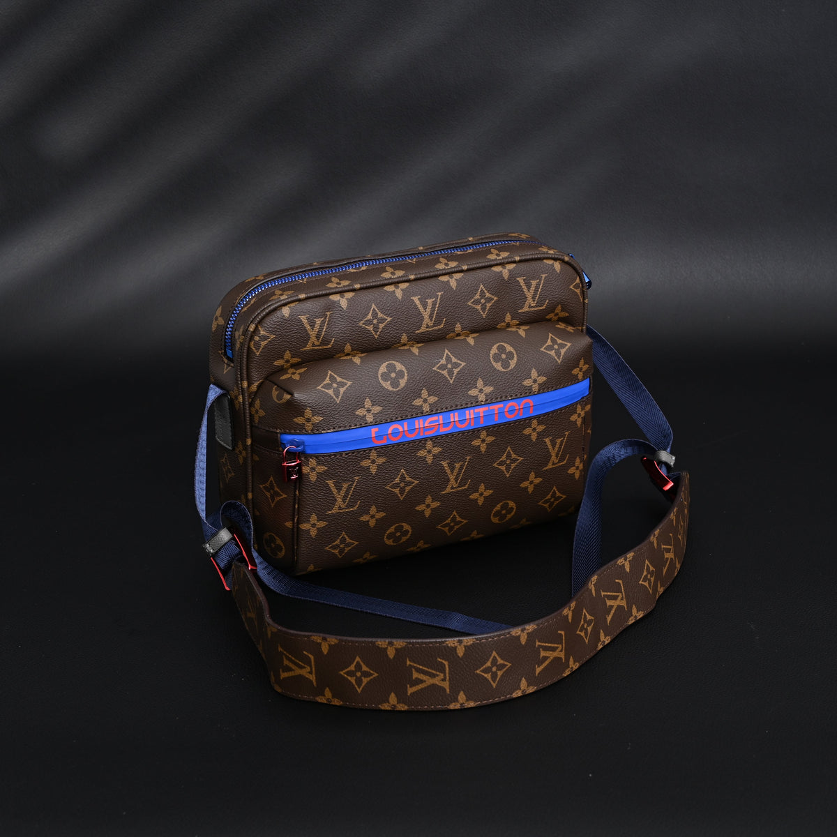 Louis Vuitton Trio Messenger Bag – Monogram Canvas with Blue Strap