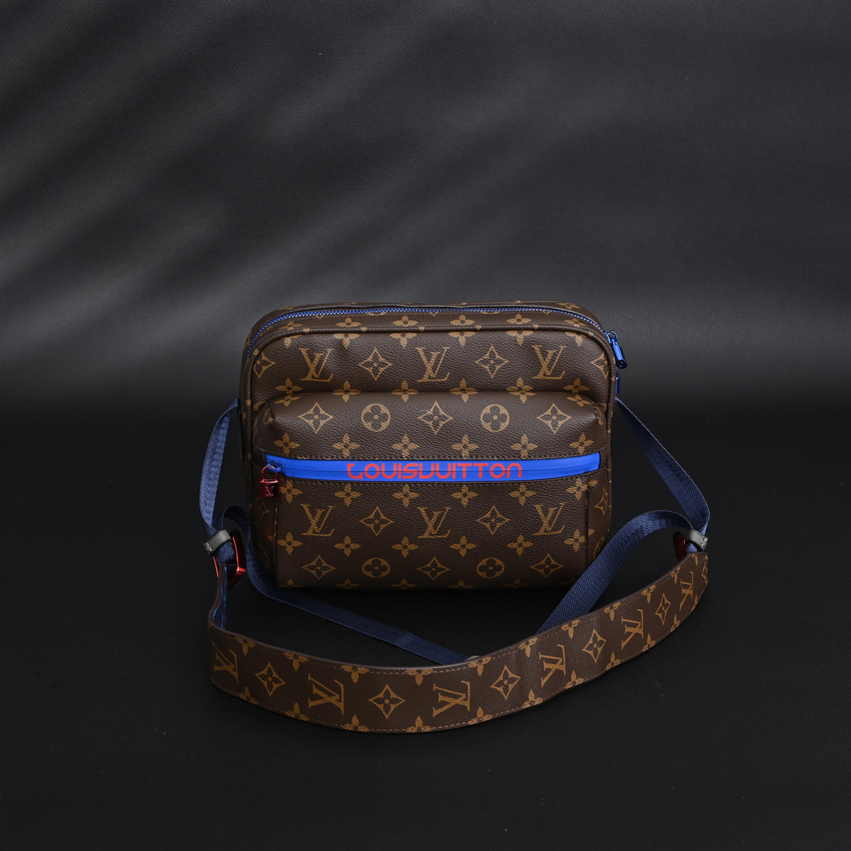 Louis Vuitton Trio Messenger Bag – Monogram Canvas with Blue Strap